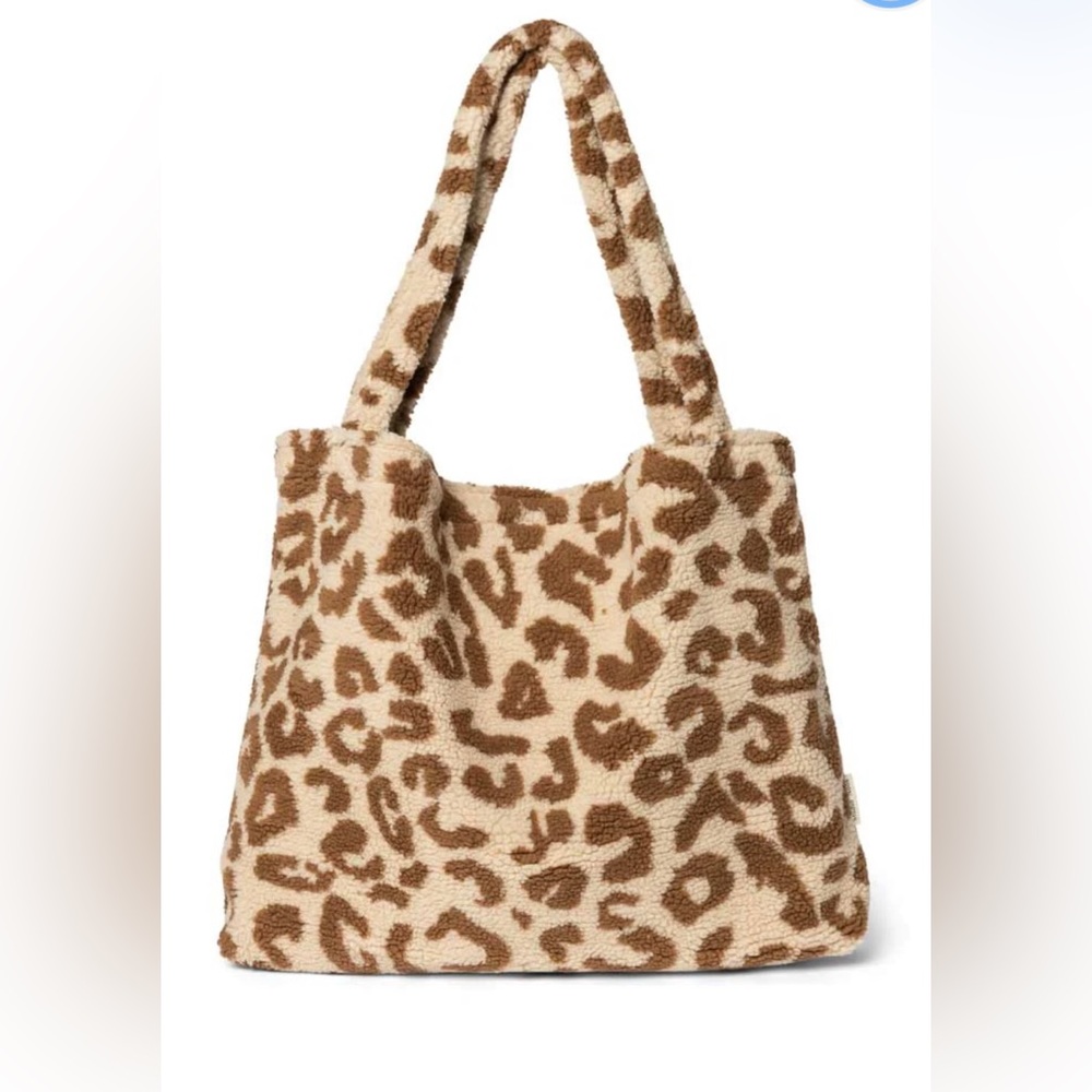 Studio Noos Leopard Ecru Teddy Mom Bag
